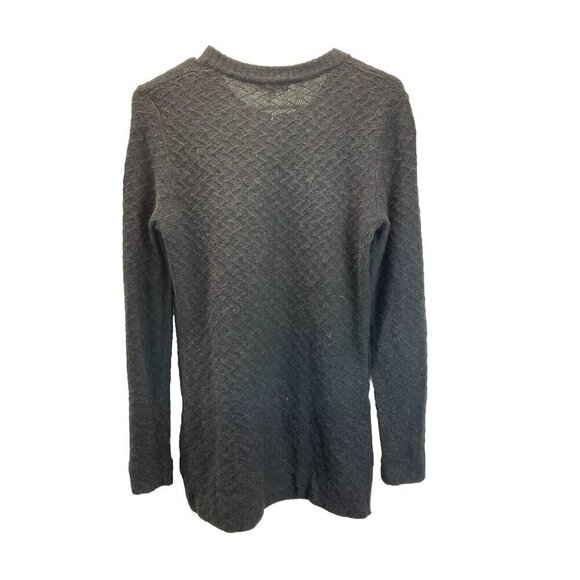 Tory Burch Black Leather Buckle Alpaca Wool Sweater tunic Size M. loose knit‎ - Picture 2 of 11